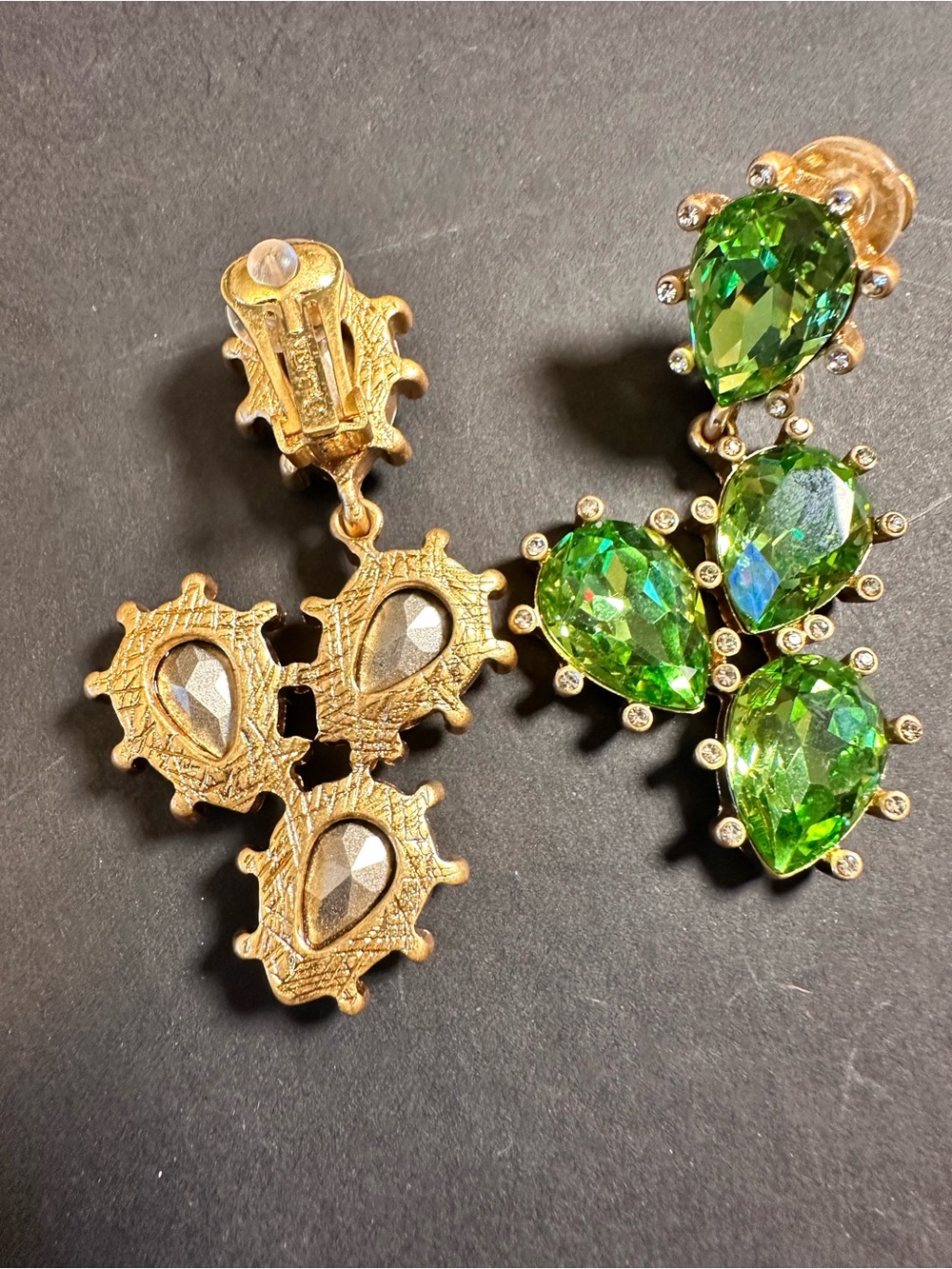 Green Glass 18k Goldplated/Stainless Steel Necklace & Earring Set - Picture 8 of 11